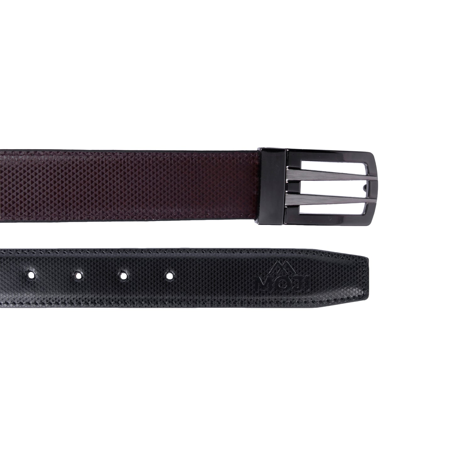 MOJI Men's Reversible Vegan Leather Belt (Textured) | Formal & Casual