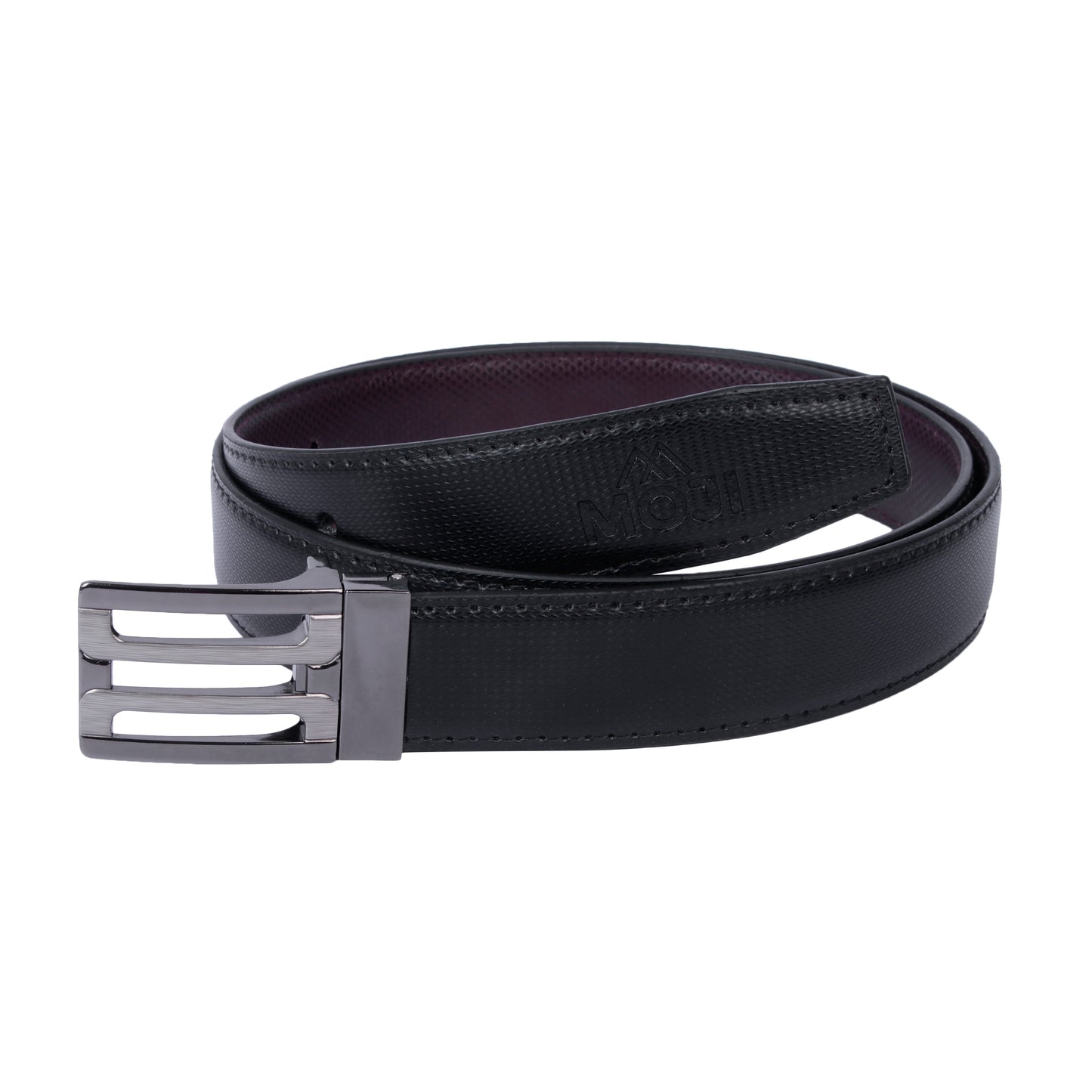 MOJI Men's Reversible Vegan Leather Belt (Textured) | Formal & Casual