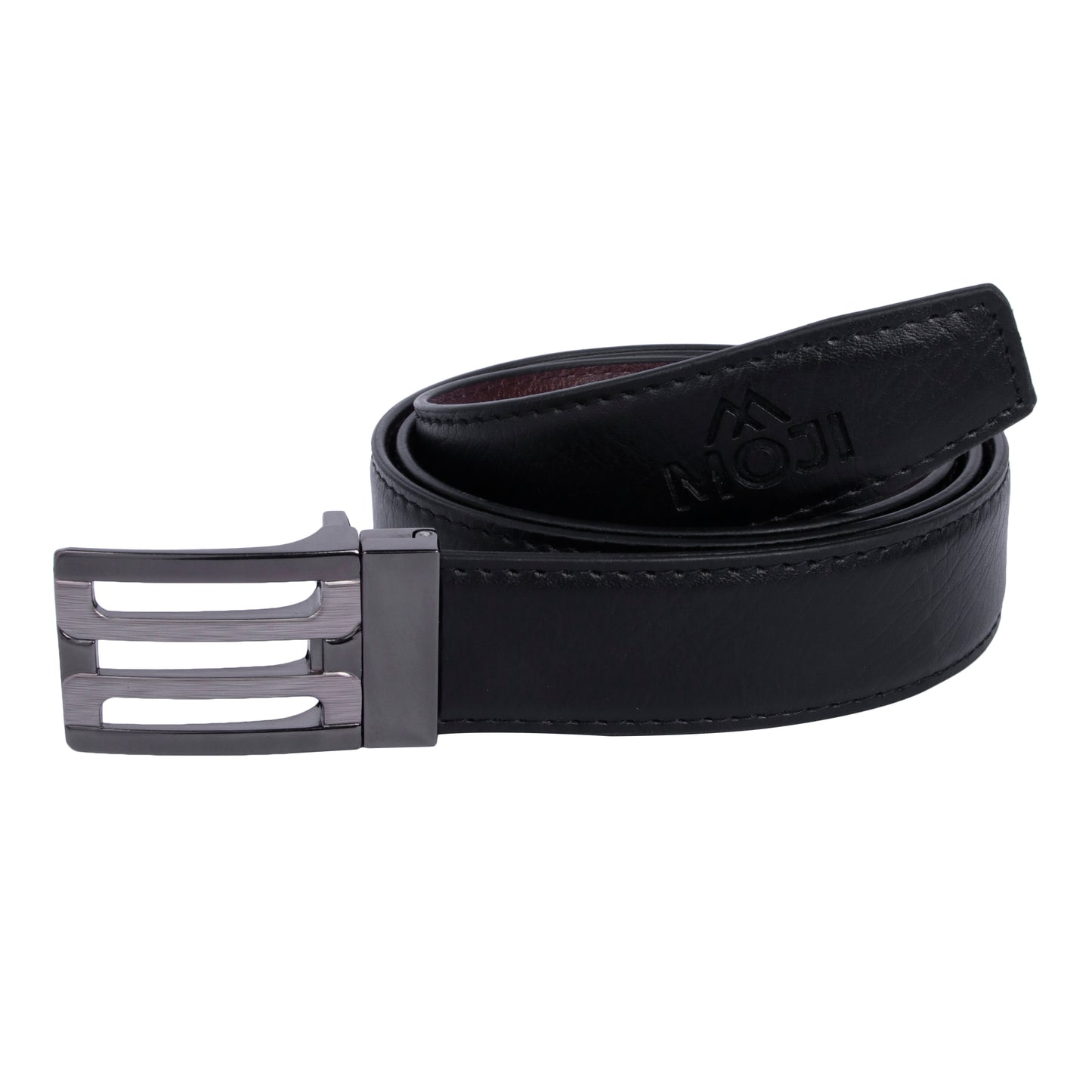 MOJI Men's Reversible Vegan Leather Belt (Textured) | Formal & Casual