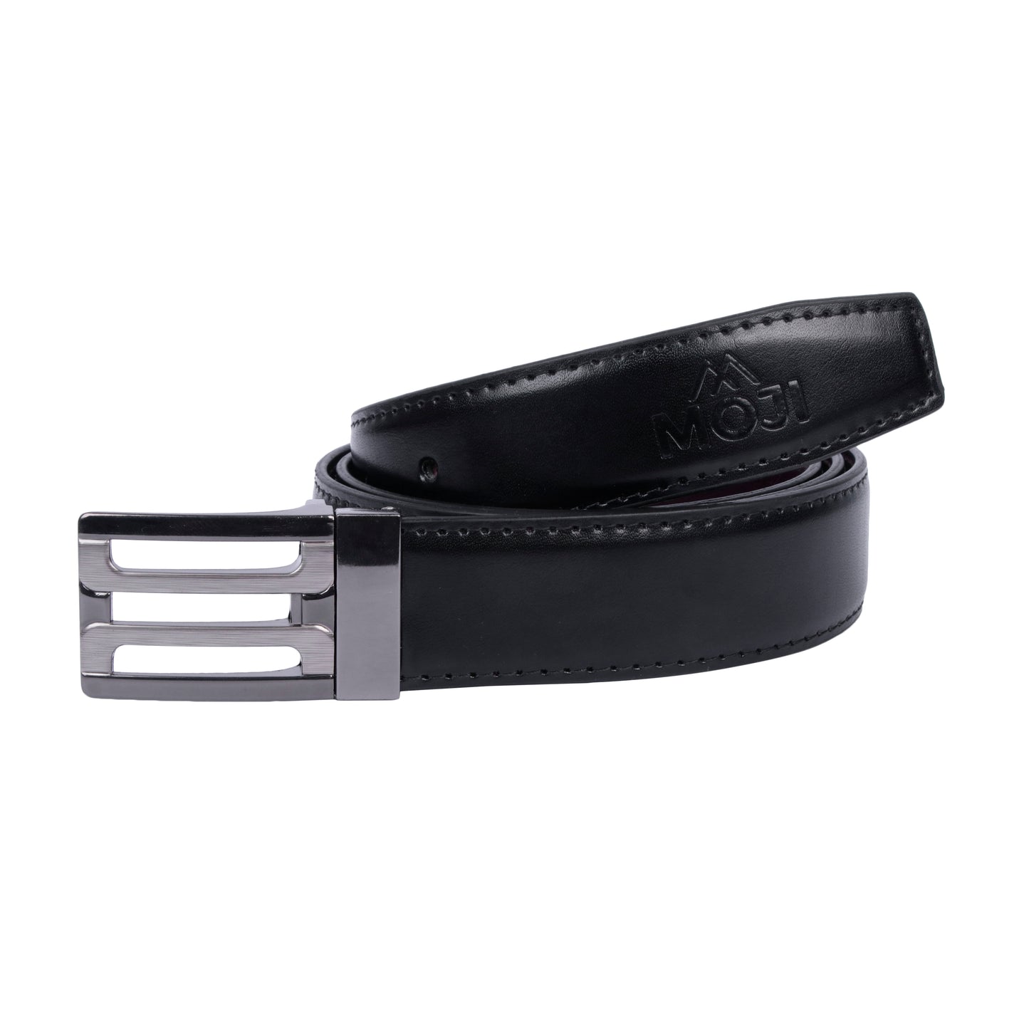 MOJI Men's Reversible Vegan Leather Belt (Plain) | Formal & Casual