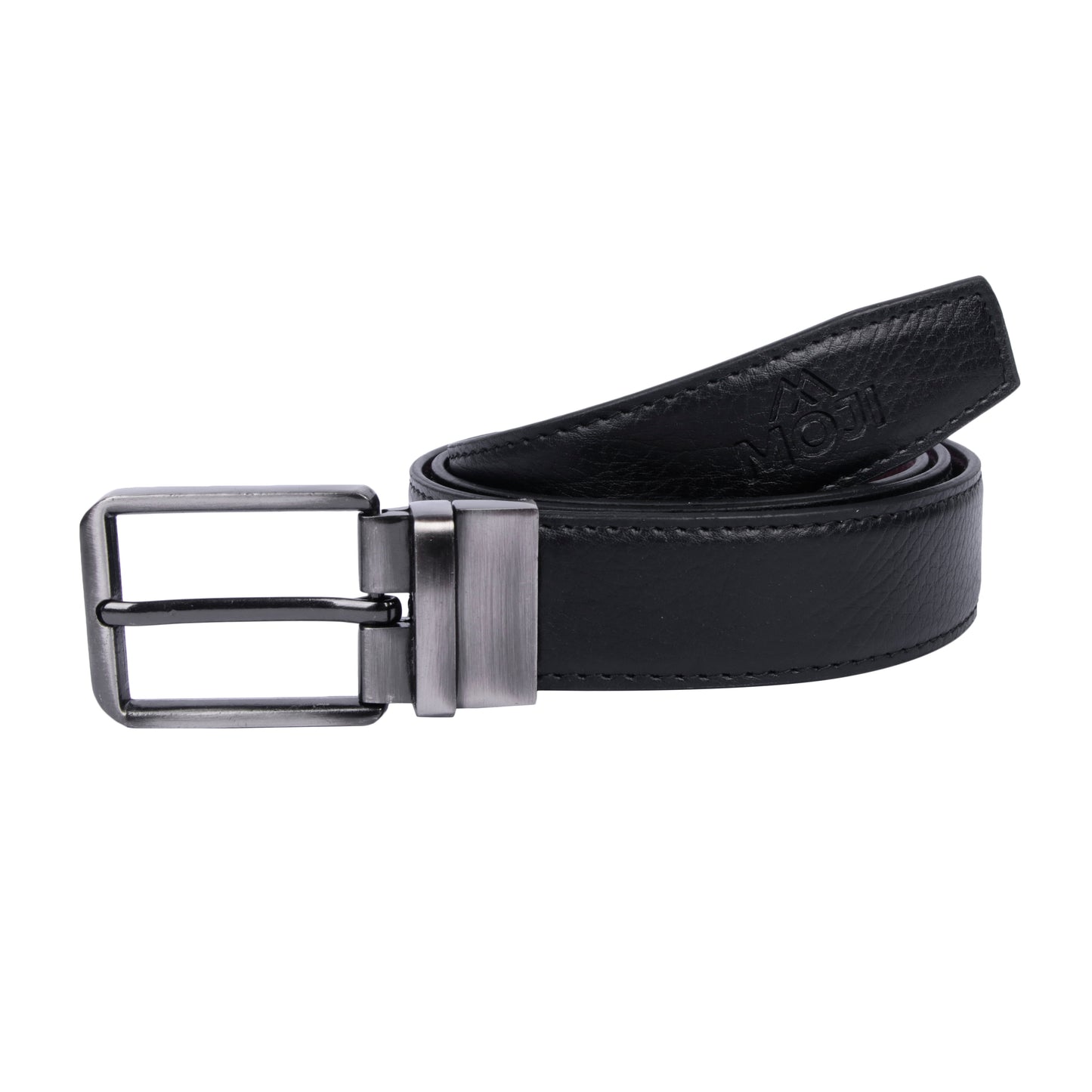 MOJI Men's Reversible Vegan Leather Belt (Textured) | Formal & Casual