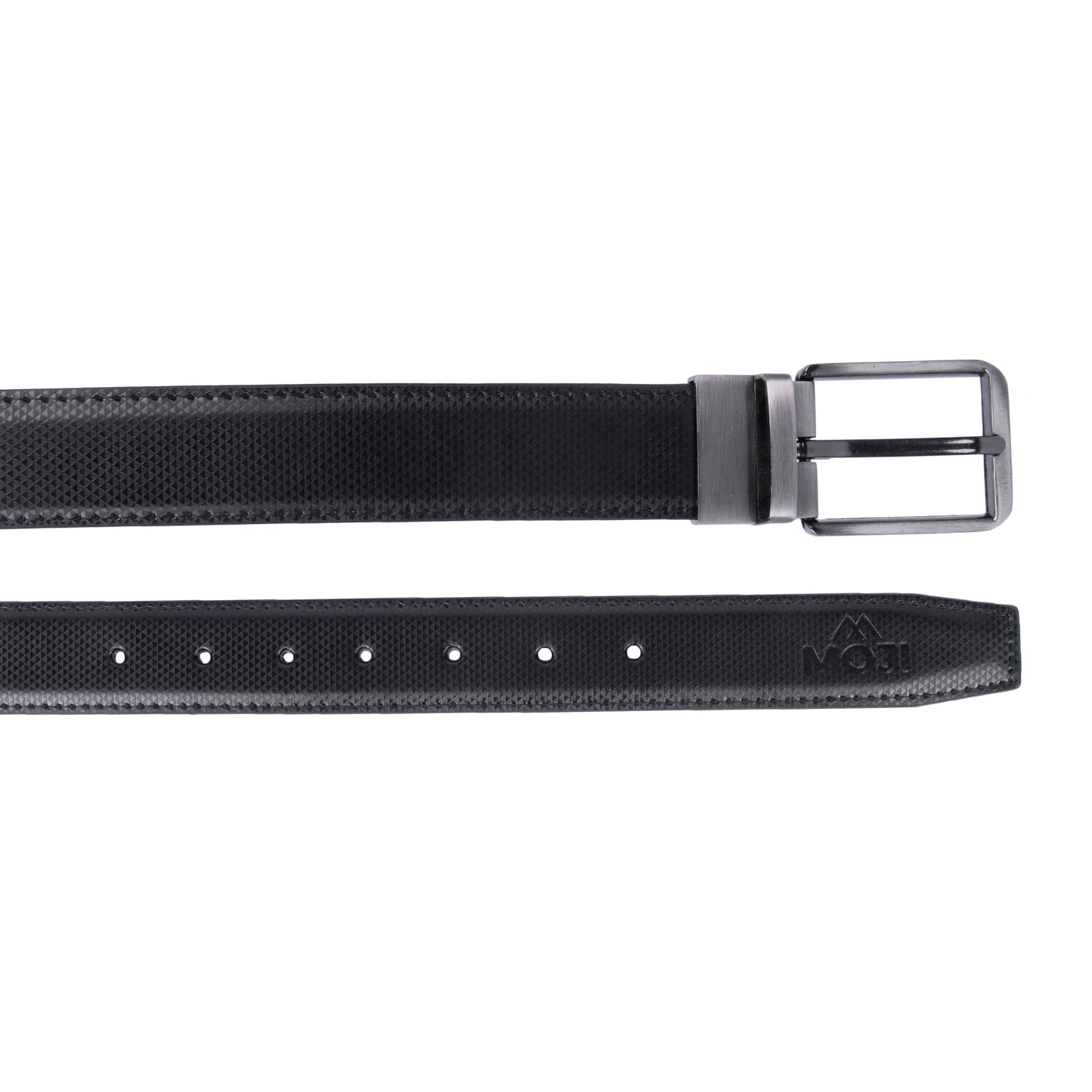MOJI Men's Reversible Vegan Leather Belt (Textured) | Formal & Casual