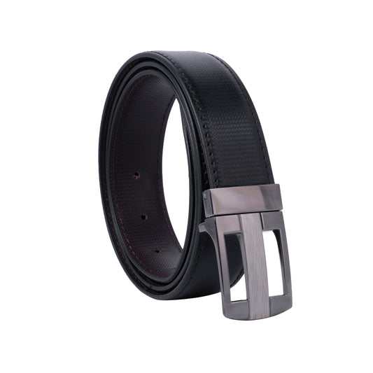 MOJI Men's Reversible Vegan Leather Belt (Textured) | Formal & Casual