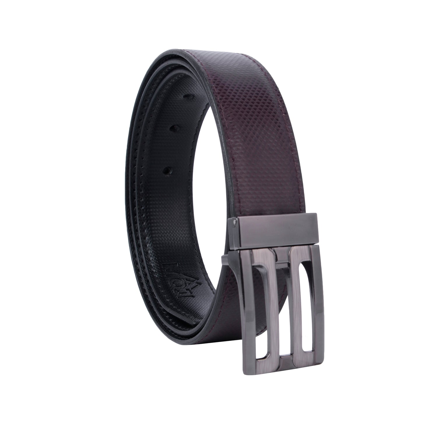 MOJI Men's Reversible Vegan Leather Belt (Textured) | Formal & Casual