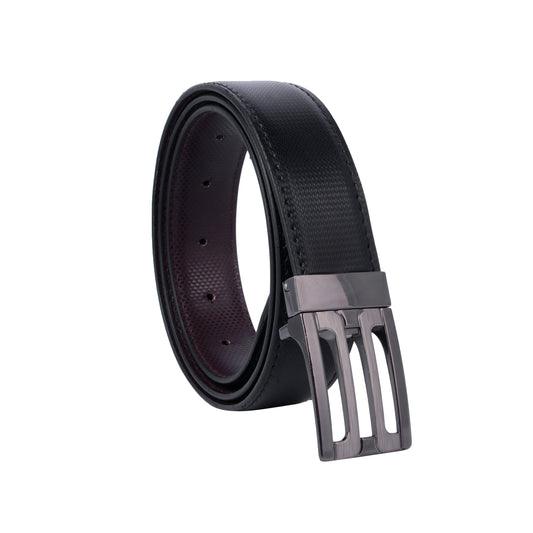 MOJI Men's Reversible Vegan Leather Belt (Textured) | Formal & Casual