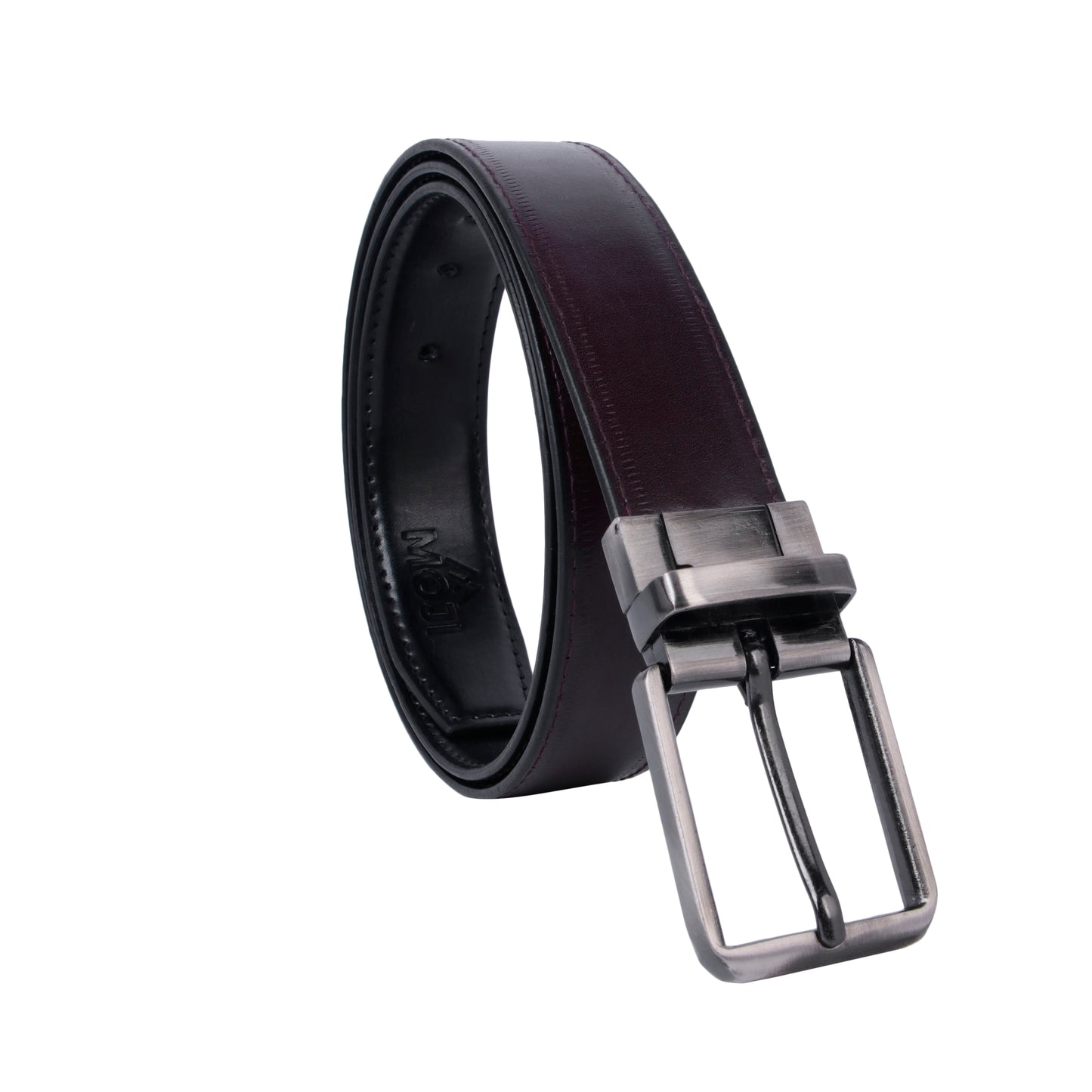 MOJI Men's Reversible Vegan Leather Belt (Plain) | Formal & Casual