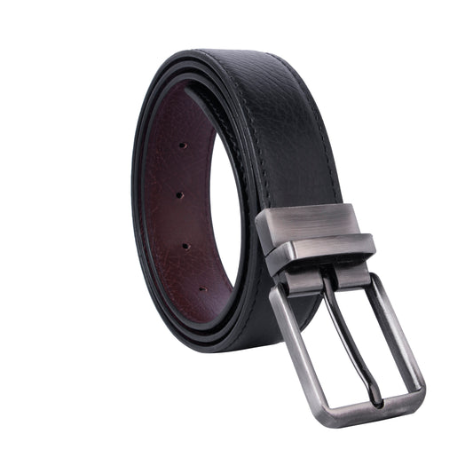 MOJI Men's Reversible Vegan Leather Belt (Textured) | Formal & Casual