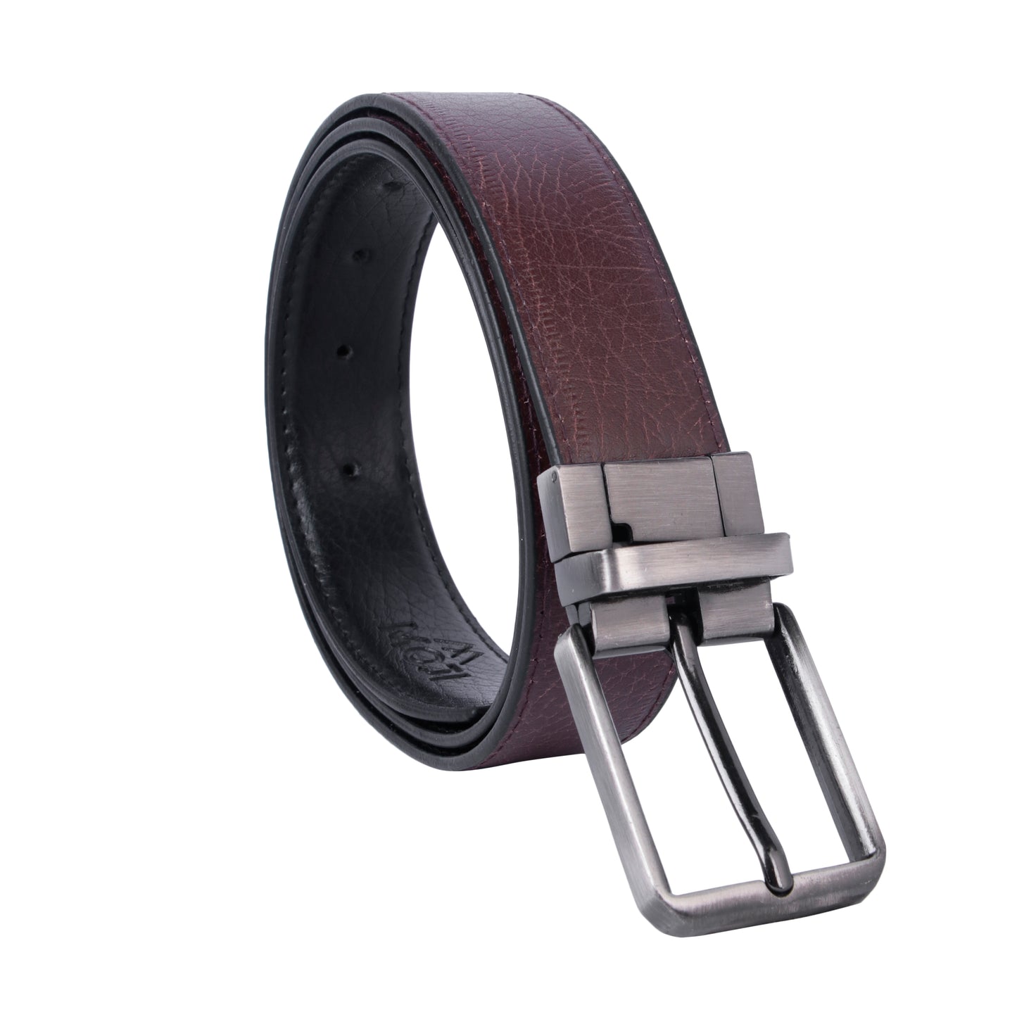 MOJI Men's Reversible Vegan Leather Belt (Textured) | Formal & Casual