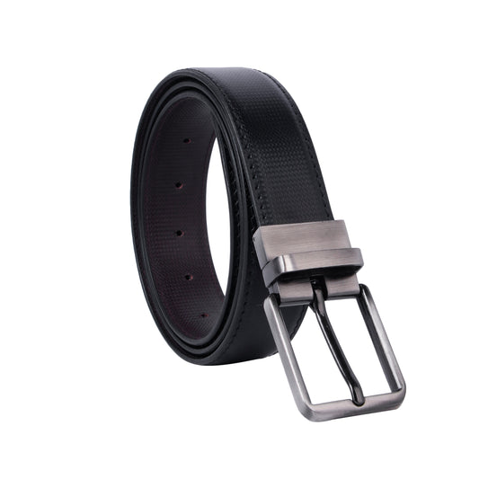 MOJI Men's Reversible Vegan Leather Belt (Textured) | Formal & Casual