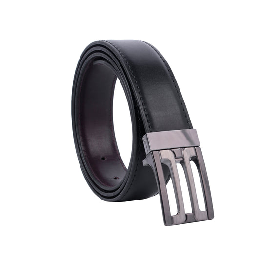 MOJI Men's Reversible Vegan Leather Belt (Plain) | Formal & Casual