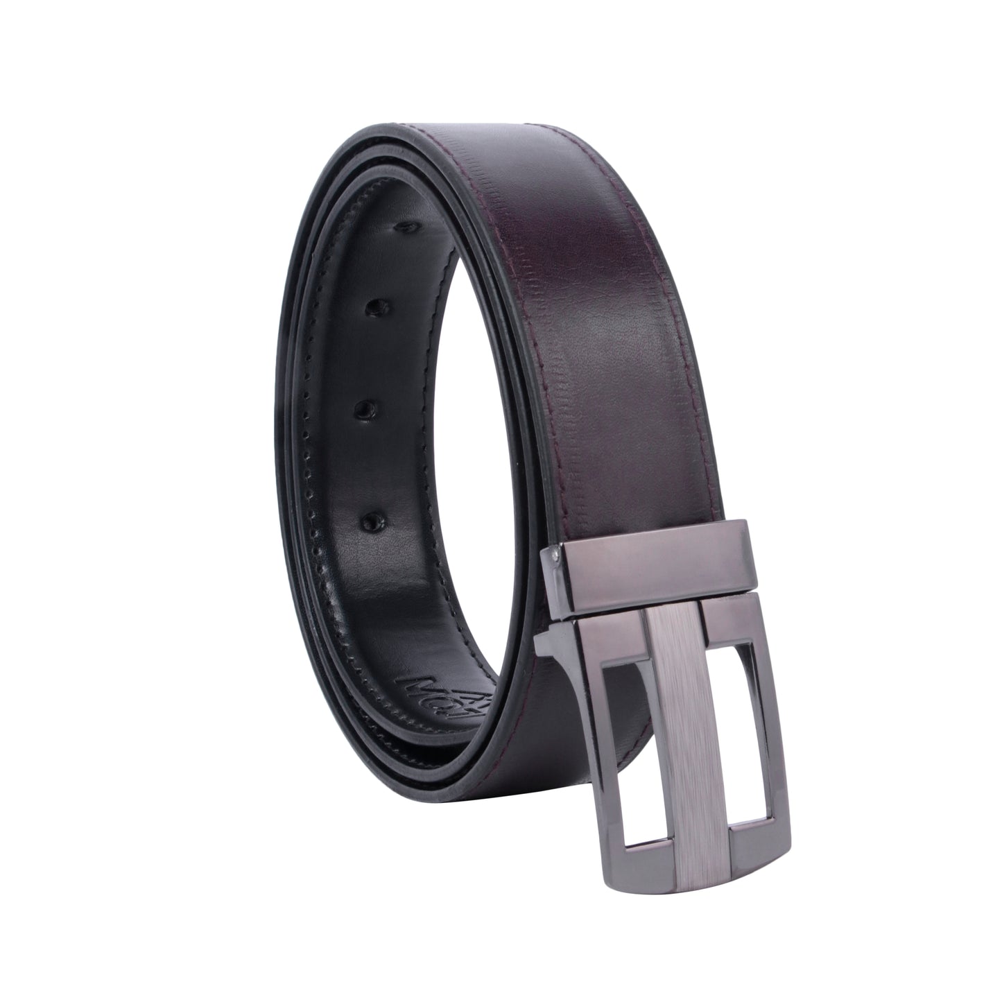 MOJI Men's Reversible Vegan Leather Belt (Plain) | Formal & Casual