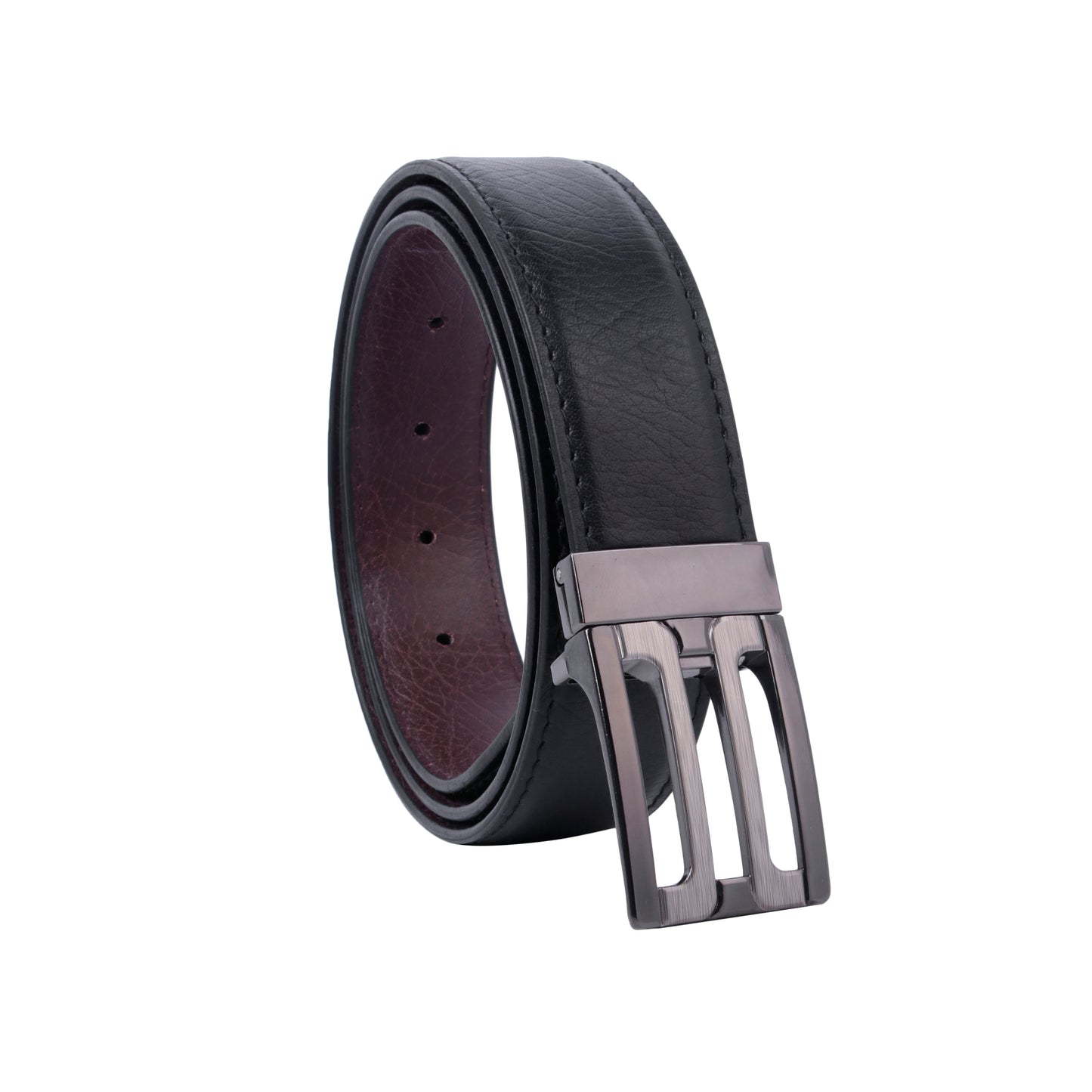 MOJI Men's Reversible Vegan Leather Belt (Textured) | Formal & Casual