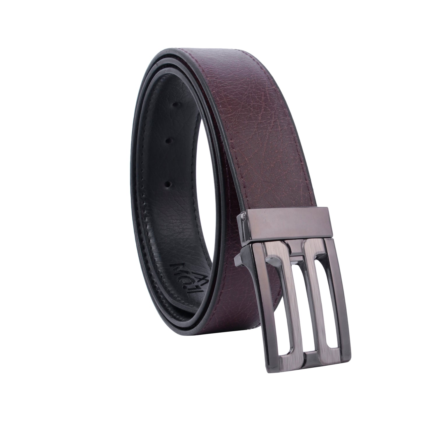MOJI Men's Reversible Vegan Leather Belt (Textured) | Formal & Casual