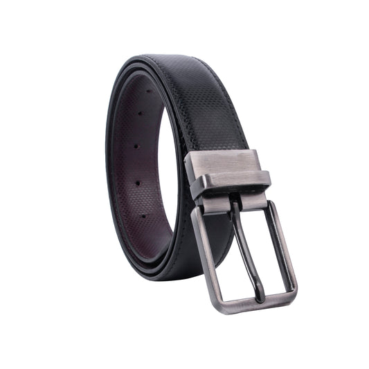 MOJI Men's Reversible Vegan Leather Belt (Textured) | Formal & Casual