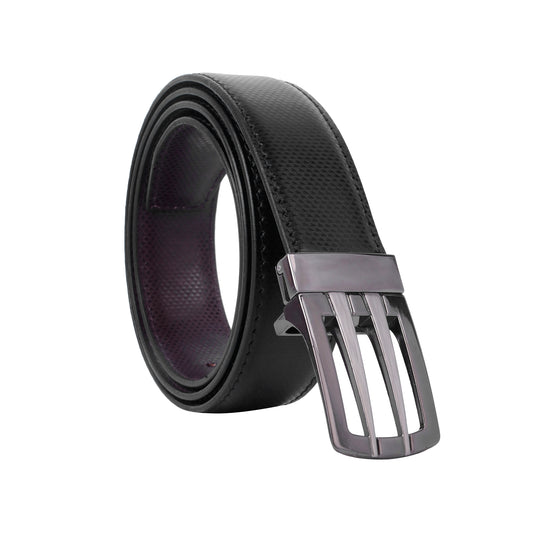 MOJI Men's Reversible Vegan Leather Belt (Textured) | Formal & Casual