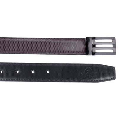 MOJI Men's Reversible Vegan Leather Belt (Textured) | Formal & Casual