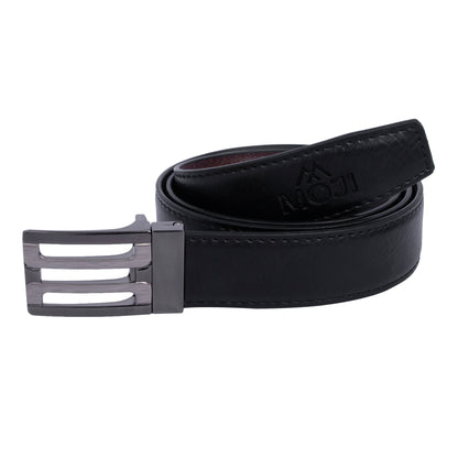 MOJI Men's Reversible Vegan Leather Belt (Textured) | Formal & Casual