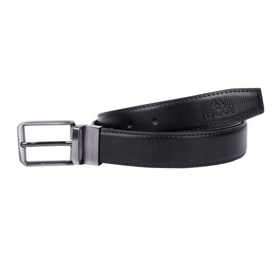 MOJI Men's Reversible Vegan Leather Belt (Textured) | Formal & Casual