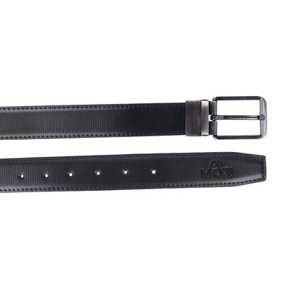 MOJI Men's Reversible Vegan Leather Belt (Textured) | Formal & Casual