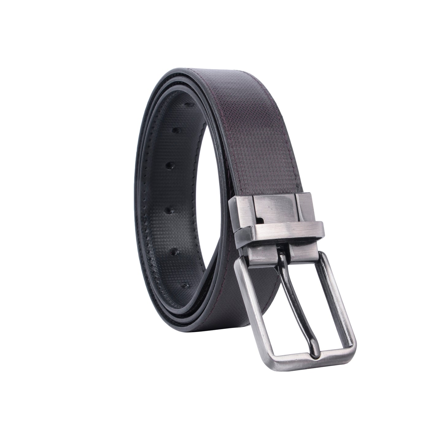 MOJI Men's Reversible Vegan Leather Belt (Textured) | Formal & Casual