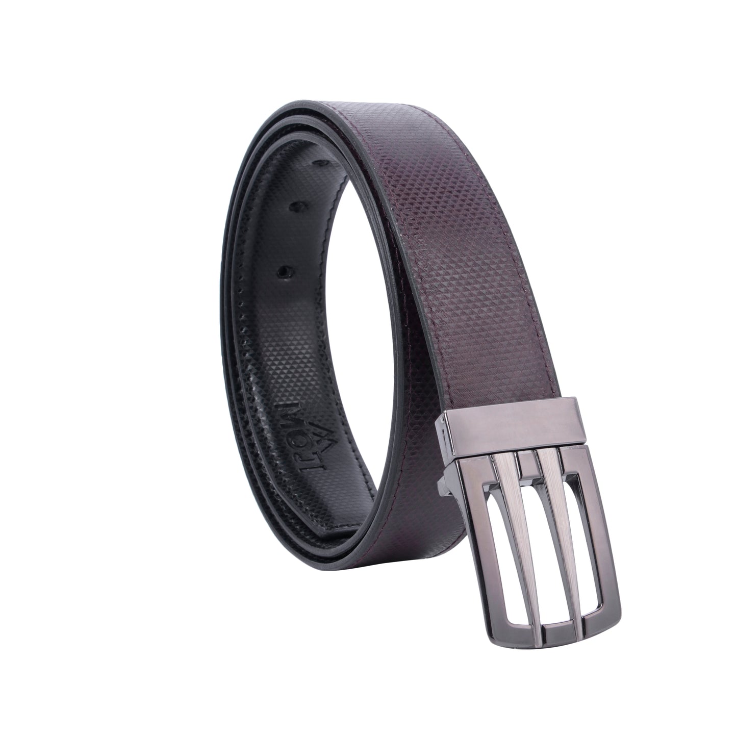 MOJI Men's Reversible Vegan Leather Belt (Textured) | Formal & Casual