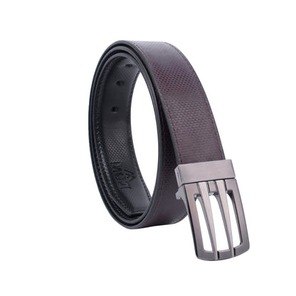 MOJI Men's Reversible Vegan Leather Belt (Textured) | Formal & Casual